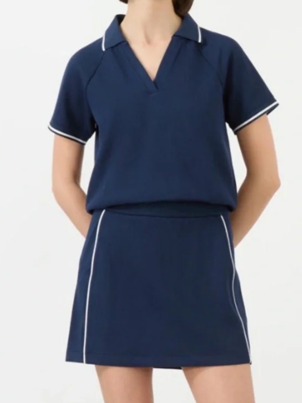 SPANX AirEssentials Pique Polo Shirt with Matching Pique Skort